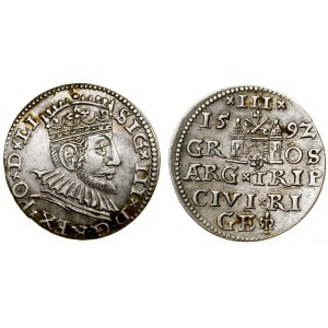 Polska, trojak, 1592, Ryga
