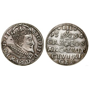 Polonia, trojak, 1594, Riga