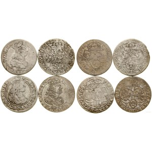 Polsko, sada: 4 x šestáček, 1661–1667, Krakov a Bydhošť