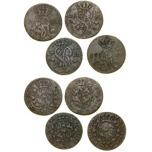 Poland, set of 4 grosz coins, 1767 g, 1787 EB (Warsaw), 1767 G, 1768