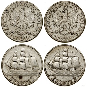 Polska, zestaw: 2 x 2 złote, 1936, Warszawa