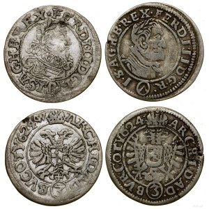 Austria, set: 2 x 3 kreuzers, 1624, Vienna and Brno