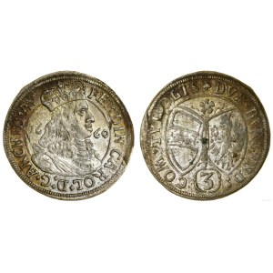 Austria, 3 krajcary, 1660, Hall