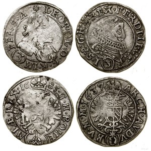 Austria, set: 2 x 3 kreuzer, 1637 Prague, 1685 Kutná Hora