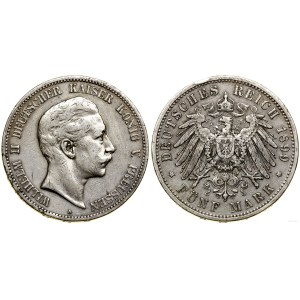 Allemagne, 5 marks, 1899 A, Berlin
