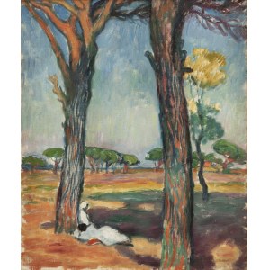 Józef Pankiewicz (1866, Lublin - 1940, La Ciotat, France), « Les Pins » (« Repos sous les pins »), vers 1911