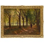 Aleksander Gierymski (1850, Warsaw – 1901, Rome), Schleissheim Park near Munich (Man in the Avenue), 1895