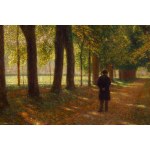 Aleksander Gierymski (1850, Warsaw – 1901, Rome), Schleissheim Park near Munich (Man in the Avenue), 1895