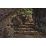 Ferdynand Ruszczyc (1870, Bohdanów near Oszmiana – 1936, Bohdanów near Oszmiana), The Cave and the Stairs, ca. 1894–1895