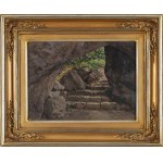 Ferdynand Ruszczyc (1870, Bohdanów near Oszmiana – 1936, Bohdanów near Oszmiana), The Cave and the Stairs, ca. 1894–1895