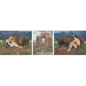 Wlastimil Hofman (1881 Praga - 1970 Szklarska Poręba), Trittico “Gli esiliati”, 1952-60