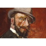 Julian Fałat (1853, Tuligłowy - 1929, Bystra), Portrait d'un homme au chapeau