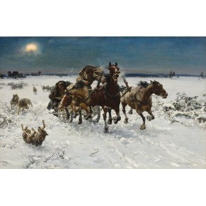 Alfred Wierusz Kowalski (1849 Suwałki - 1915 Monachium), Napad wilków