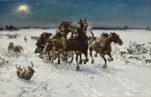 Alfred Wierusz Kowalski (1849 Suwałki - 1915 Monachium), Napad wilków