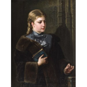 Władysław Bakałowicz (1833, Chrzanów – 1903, Paris), A Woman Making a Donation
