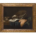 Pieter van Boucle (1610, Anvers - 1673, Paris), Paire de tableaux : « Nature morte à l'artichaut, au chou et à la viande » et « Nature morte au poisson et au foie »