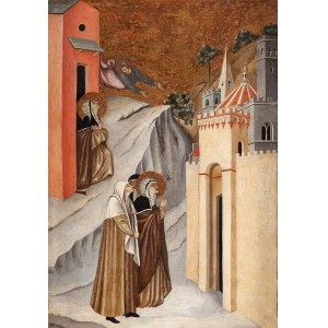 Bolesław Cybis (1895, statek Massandra na Krymu – 1957, Trenton (New Jersey, USA)), „Příchod sv. Humilitas do Florencie“ podle Pietra Lorenzettiho, kolem roku 1930