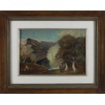 Eliasz Kanarek (1902–1969), Landscape with a Wanderer, 1925