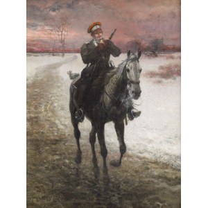 Jan Chełmiński (1851 Brzustów - 1925 Nowy Jork), Oficer kawalerii