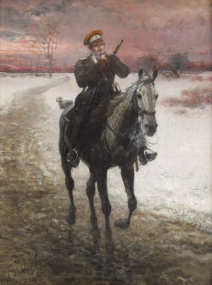Jan Chełmiński (1851 Brzustów - 1925 Nowy Jork), Oficer kawalerii