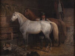 January Suchodolski (1797 Grodno - 1875 Boim k. Węgrowa), Konie w stajni, 1868