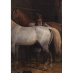 January Suchodolski (1797 Grodno - 1875 Boim k. Węgrowa), Konie w stajni, 1868