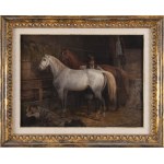 January Suchodolski (1797 Grodno - 1875 Boim k. Węgrowa), Konie w stajni, 1868