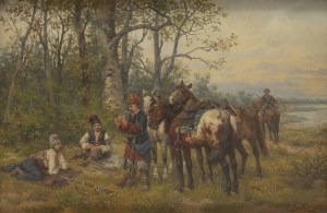Ludwik Gędłek (1847 Kraków - 1904 Wiedeń), Odpoczynek kozaków