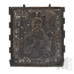 Unknown Artist - Russia - 19th century - Traveling Icon of Christ Pantocrator, Religion, Orthodox Christianity, Russia