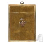 [VERITAS/ SILBER 0,800] – Häusliche Andachtsplakette mit der Darstellung der Muttergottes von Ostrobram (Religionskunst, Andachtsartikel, Vilnius, Genossenschaften der Volksrepublik Polen)