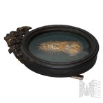 Unknown Artist - 20th century(?) - Home Devotional Plaque in a Round Frame - (Eastern Borderlands, Devotional Objects, Religious Art, Vilnius)