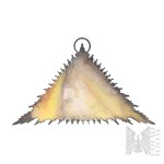 [ARGENTO] Polonia(?) - XIX secolo(?) - Gloria triangolare con l'Occhio della Provvidenza (voto, oggetti di devozione, arte religiosa, arte sacra, Santissima Trinità)