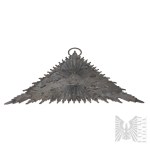 [ARGENTO] Polonia(?) - XIX secolo(?) - Gloria triangolare con l'Occhio della Provvidenza (voto, oggetti di devozione, arte religiosa, arte sacra, Santissima Trinità)