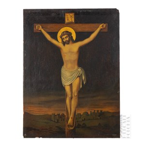 Zygmunt Ogrodowski (1923-1998) - Polonia - 1989 - La crocifissione, olio su tela (Cristo, arte sacra)