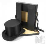[VARSAVIANA] Szwalbe Sach et Ska – début du XXe siècle – Chapeau haut-de-forme noir – Chapeau dans son étui d'origine – Élégance, mode masculine, fin de siècle