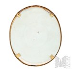 [COATS OF ARMS] - 19th century - Porcelain Plaque with the Alliance Coats of Arms of the Szembek and Przerów Families (Zawisza Czarny), Heraldry, Landed Gentry, Nobility, Marriages