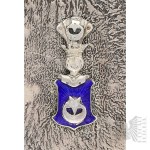 [BLASONS/ARGENT 0,875] Russie impériale - XIXe/XXe siècle - Étui à cigarettes orné du blason des Leliwa, variante Kopeć (?) (Héraldique, noblesse terrienne)