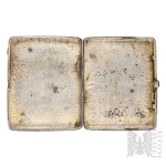 [BLASONS/ARGENT 0,875] Russie impériale - XIXe/XXe siècle - Étui à cigarettes orné du blason des Leliwa, variante Kopeć (?) (Héraldique, noblesse terrienne)