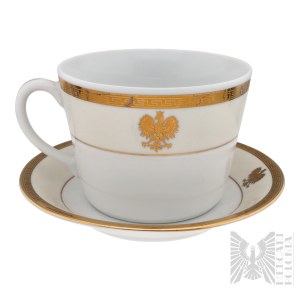 Third Republic of Poland - Poland - Porcelain Cup and Saucer for the Ministry of Foreign Affairs (Studio Design Collection - Silesian Porcelain) Emblem of the Republic of Poland, Tableware, Diplomacy