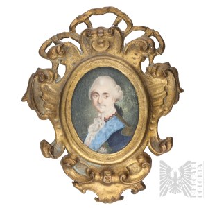 Unknown Artist - 18th/19th Century - Stanisław August Poniatowski - Portrait, Miniature, KINGS OF POLAND, MINIATURES, THE STANISŁAW PERIOD