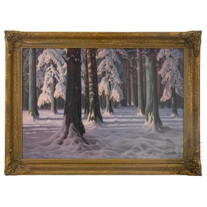 Jan Grubiński (1874-1945) - Paysage d'hiver, huile sur toile, HIVER, SOCIÉTÉ D'ENCOURAGEMENT, PAYSAGE