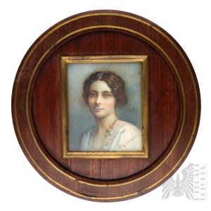 Adam Grabowski (1875 - 1941, Varsavia) - Ritratto della dott.ssa Ludwika Fesit-Knoff (Varsavia), acquerello (?)