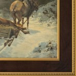 Zygmunt Kaczówka (1915–1996) — After the Elk Hunt, Oil on Canvas (Realism, Hunting)