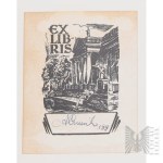 [AUTOGRAPHE DE L'ILLUSTRATRICE / EX-LIBRIS] Livre dédicacé par l'illustratrice Maja (Maria) Berezowska (Baranovichi, 1898 – 1978, Varsovie) &amp; ex-libris d’Andrzej Czernik – Ignacy Krasicki, « Myszeidos. Chants X », Institut national d’édition, 1954, Va