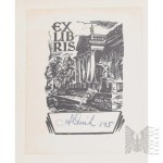 [ILLUSTRATOR'S AUTOGRAPH/EX LIBRIS] Book autographed by the illustrator, Maja (Maria) Berezowska (Baranovichi 1898–1978 Warsaw) &amp; Bookplate by Andrzej Czernik—Antonina Jelicz, “Various Occurrences of This World: A Selection of Satirical Works by Mikoł