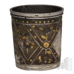 [SILVER] Silver goblet with enamel, bearing a French import mark from after 1838, inlaid with gold and enamel