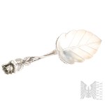 [0.800 SILVER] Germany, Pforzheim, Christoph Widmann, “Hildesheimer Rose,” Leaf- and Rose-Shaped Cake Server, after 1919, Tableware, Everyday Life, Cakes and Sweets