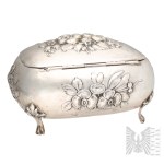 [0.800 SILVER] - Germany - 19th century, before 1886 (?) - Sugar Bowl with Rose Decoration (Tableware, Silverware)