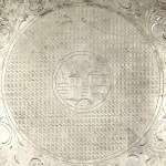 [JUDAIKA/SREBRO 0.800] Austro-Węgry/Wiedeń - XIX/XX wiek ok 1872-1922 - Taca pod Kubeczki Kiduszowe