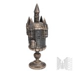 [JUDAICA - SILVER] Tsarist Russia - Silver Neo-Gothic Perfume Bottle - Castle-Shaped Perfume Tower, Besamin, Havdalah, Shabbat